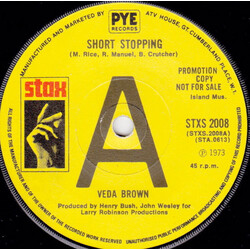 Veda Brown Short Stopping USED VINYL 7INCH 45 RPM SINGLE PROMO