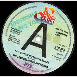 Love Unlimited Orchestra My Sweet Summer Suite USED VINYL 7INCH 45 RPM PROMO