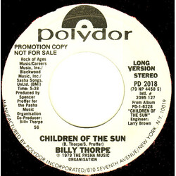 Billy Thorpe Children Of The Sun USED VINYL 7INCH SINGLE 45 RPM PROMO