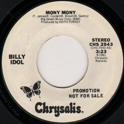 Billy Idol Mony Mony USED VINYL 7INCH 45 RPM SINGLE PROMO STYRENE STEREO