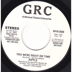 Ripple You Were Right On Time USED VINYL 7INCH SINGLE 45 RPM PROMO