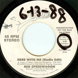 REO Speedwagon Here With Me Vinyl 7" USED