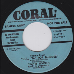 Dimitri Tiomkin And His Orchestra Theme From "The High And The Mighty" USED VINYL 7INCH 45 RPM PROMO