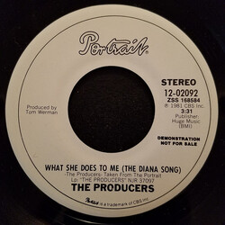 The Producers (6) What She Does To Me (The Diana Song) USED VINYL 7INCH 45 RPM PROMO