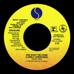 Erasure She Won't Be Home (Lonely Christmas) / God Rest Ye Merry Gentlemen USED VINYL 7INCH 45 RPM SINGLE PROMO STYRENE STEREO