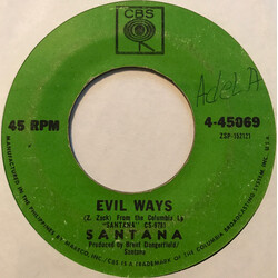 Santana Evil Ways USED VINYL 7INCH SINGLE 45 RPM