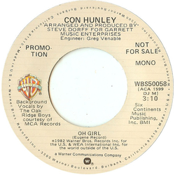 Con Hunley Oh Girl Vinyl 7" USED