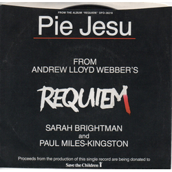 Sarah Brightman Pie Jesu from "Requiem" Vinyl 7" USED