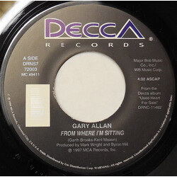 Gary Allan (2) From Where I'm Sitting Vinyl 7" USED