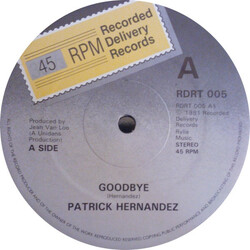 Patrick Hernandez Goodbye USED VINYL 12INCH 45 RPM SINGLE