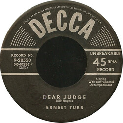 Ernest Tubb I Will Miss You When You Go / Dear Judge USED VINYL 7INCH 45 RPM