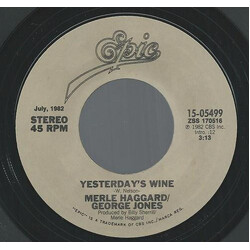 Merle Haggard / George Jones (2) Yesterday's Wine / C.C. Waterback USED VINYL 7INCH 45 RPM SINGLE