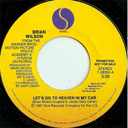 Brian Wilson Let's Go To Heaven In My Car USED VINYL 7INCH 45 RPM SINGLE PROMO STYRENE