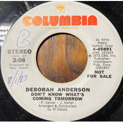 Deborah Anderson (5) Dont Know What Is Coming Tomorrow USED VINYL 7INCH 45 RPM PROMO
