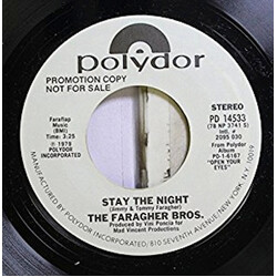 Faragher Bros Stay The Night USED VINYL 7INCH 45 RPM PROMO
