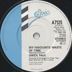 Owen Paul My Favourite Waste Of Time Vinyl 7" USED