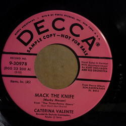 Caterina Valente Mack The Knife / Tipi Tipi Tipso USED VINYL 7INCH 45 RPM SINGLE PROMO MONO