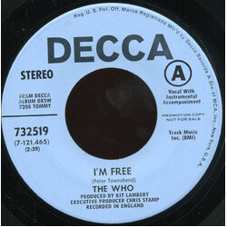 The Who I'm Free USED VINYL 7INCH 45 RPM SINGLE PROMO STEREO