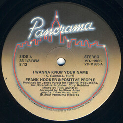 Frank Hooker & Positive People I Wanna Know Your Name Vinyl 12" USED