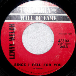 Lenny Welch Since I Fell For You / A Taste Of Honey USED VINYL 7INCH 45 RPM SINGLE REISSUE