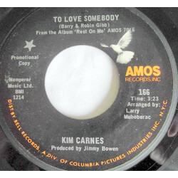 Kim Carnes To Love Somebody USED VINYL 7INCH 45 RPM SINGLE PROMO