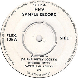 John Smith (2) Introduces HMV's Pattern Of Poetry LPs USED VINYL 7INCH 45 RPM SAMPLER