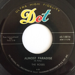 The Roses Almost Paradise / I Kissed An Angel USED VINYL 7INCH 45 RPM SINGLE