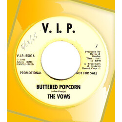The Vows Buttered Popcorn USED VINYL 7INCH 45 RPM PROMO SINGLE SIDED