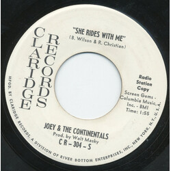 Joey & The Continentals She Rides With Me / Rudy Vadoo USED VINYL 7INCH 45 RPM SINGLE PROMO