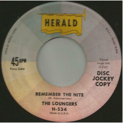 The Loungers Remember The Nite / Dizzy Spell USED VINYL 7INCH 45 RPM PROMO