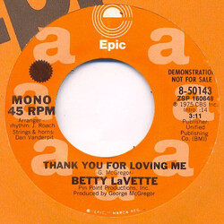 Bettye LaVette Thank You For Loving Me Vinyl 7" USED