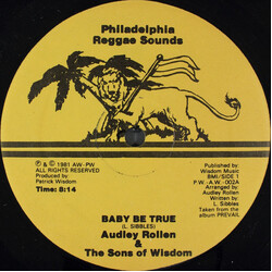 Audley Rollens / The Sons Of Wisdom Baby Be True USED VINYL 12INCH 45 RPM