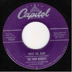 The Four Knights Write Me Baby / Honey Bunch USED VINYL 7INCH 45 RPM