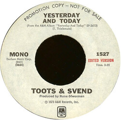 Toots Thielemans / Svend Asmussen Yesterday And Today USED VINYL 7INCH 45 RPM PROMO