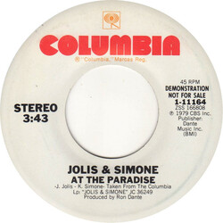James Jolis / Kevin DiSimone At The Paradise USED VINYL 7INCH 45 RPM PROMO