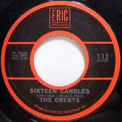 The Crests Sixteen Candles / Trouble In Paradise USED VINYL 7INCH 45 RPM REISSUE STYRENE MONO