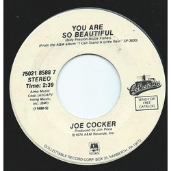 Joe Cocker You Are So Beautiful / High Time We Went Vinyl 7" USED