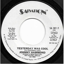Johnny Hammond Yesterday Was Cool USED VINYL 7INCH 45 RPM SINGLE PROMO