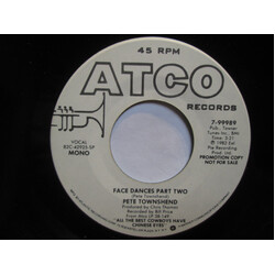 Pete Townshend Face Dances Part Two USED VINYL 7INCH 45 RPM PROMO STEREO MONO