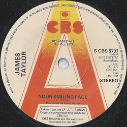 James Taylor (2) Your Smiling Face USED VINYL 7INCH SINGLE 45 RPM PROMO