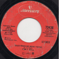 Tom T. Hall I Love / Back When We Were Young USED VINYL 7INCH 45 RPM SINGLE STYRENE