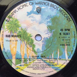 Rab Noakes Clear Day USED VINYL 7INCH 45 RPM