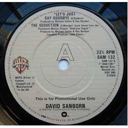 David Sanborn Let's Just Say Goodbye USED VINYL 7INCH 33 S RPM EP PROMO