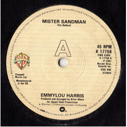 Emmylou Harris Mister Sandman USED VINYL 7INCH 45 RPM SINGLE STEREO