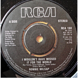 Ronnie Milsap I Wouldn't Have Missed It For The World USED VINYL 7INCH 45 RPM