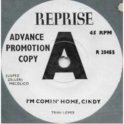 Trini Lopez I'm Comin' Home, Cindy USED VINYL 7INCH 45 RPM SINGLE PROMO