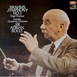 Johannes Brahms / The London Symphony Orchestra / Sir Adrian Boult Symphony No. 3 / Tragic Overture Vinyl LP USED