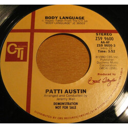 Patti Austin Body Language USED VINYL 7INCH SINGLE 45 RPM PROMO