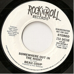 Beau Coup Somewhere Out In The Night USED VINYL 7INCH 45 RPM PROMO