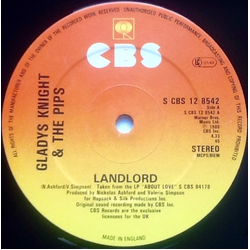 Gladys Knight And The Pips Landlord Vinyl 12" USED